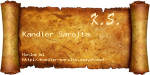 Kandler Sarolta névjegykártya